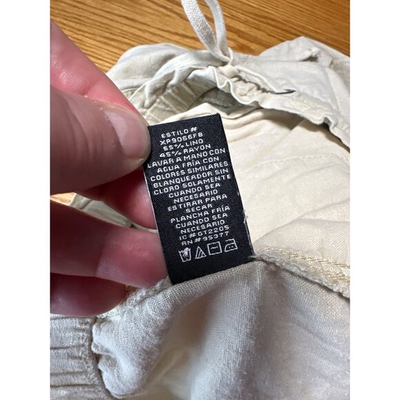 Social Standard by Sanctuary Khaki Linen Blend Solstice Jogger Pant Size XL - Picture 8 of 10